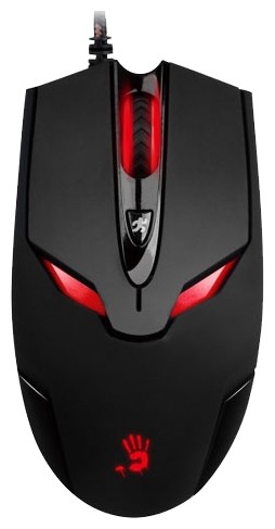 Мышь оптическая A4 Tech Bloody V4 проводная USB черный V4M проводная мышьинтерфейс USBдля настольного компьютера, игроваясветодиодная, 8 клавиш (5 программируемых)разрешение сенсора мыши 3200 dpi