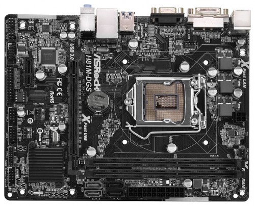 Мат.плата Asrock H81M-DGS s1150 Intel H81 microATX RET материнская плата форм-фактора microATXсокет LGA1150чипсет Intel H812 слота  DDR3 DIMM, 1066-1600 МГцразъемы SATA: 3 Гбит/с - 2; 6 Гбит/с - 2