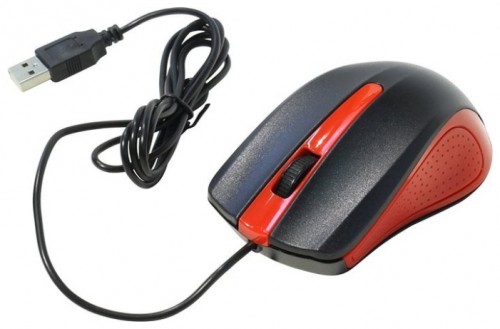 Мышь оптическая Oklick 225M проводная USB красный;черный 