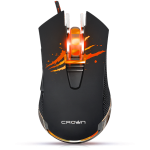 Мышь оптическая Crown CMXG-614 проводная USB черный