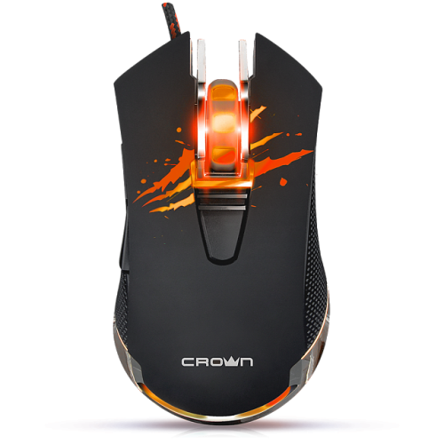 Мышь оптическая Crown CMXG-614 проводная USB черный 