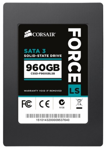 SSD диск Corsair SSD 960Gb 2.5&quot; SATA черный CSSD-F960GBLSB SSD диск для ноутбука и настольного компьютералинейка CSSD-N*XTобъем 960 Гбформ-фактор 2.5"интерфейс SATA 6Gb/s