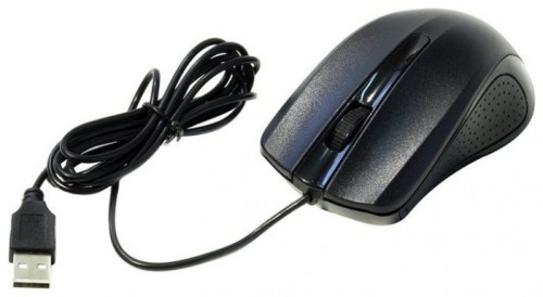 Мышь оптическая Oklick 225M проводная USB синий;черный 