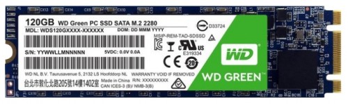 SSD диск WD SSD 120Gb M.2 2280 SATA S120G1G0B SSD диск для ноутбука и настольного компьютераобъем 120 Гбформ-фактор 2.5"интерфейс SATA 6Gb/sЦвет: 