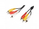 Кабель аудио-видео Buro RCA 3xM - 3xM 1m черный BAAC027-1