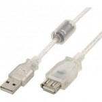 Удлинитель интерфейсный Cablexpert USB2 AM - AF 0.75m бесцветный;прозрачный экран. CCF-USB2-AMAF-TR-0.75M