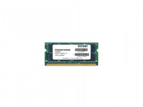 Память для ноутбука Patriot DDR3 SODIMM 8Gb PC12800 1600 МГц PSD38G16002S 