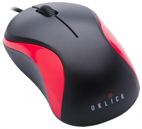 Мышь оптическая Oklick 115S проводная USB красный;черный 