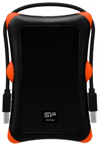 Внешний диск Silicon power HDD 1Tb 2.5&quot; USB3 черный SP010TBPHDA30S3K внешний жесткий дисклинейка Armor A30объем 1000 Гбинтерфейс USB 3.0вес 181 г