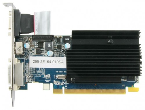 Видеокарта Sapphire AMD Radeon HD 6450 1Gb 625 МГц 11190-02-10G        —PCI-E видеокарта ATI Radeon HD 6450 —1024 Мб видеопамяти GDDR3 —частота ядра/памяти: 625/1334 МГц —разъемы DVI, HDMI, VGA —поддержка DirectX 11, OpenGL 4.1 —работа с 3 мониторами —пассивное охлаждение      