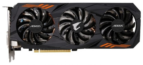 Видеокарта GIGABYTE GeForce GTX 1060,  GV-N1060AORUS-6GD,  6Гб, GDDR5, OC,  Ret видеокарта NVIDIA GeForce GTX 10606144 Мб видеопамяти GDDR5частота ядра/памяти: 1632/9026еМГцразъемы DVI, HDMI, DisplayPort x3поддержка DirectX 12, OpenGL 4.5работа с 4Ѓмониторами