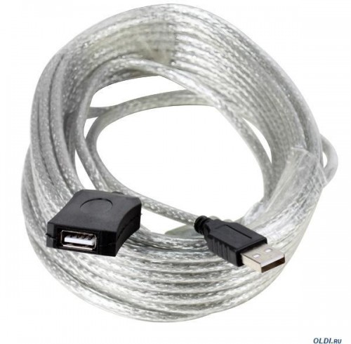 Удлинитель интерфейсный Vcom USB2 AM - AF активный 20m активный бесцветный;прозрачный [VUS7049] 