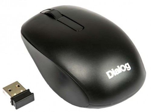 Мышь оптическая Dialog MROP-06 беспроводная USB черный MROP-06UB беспроводная мышьинтерфейс USBдля ноутбукасветодиодная, 3 клавиширазрешение сенсора мыши 1000 dpi