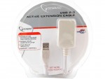 Удлинитель интерфейсный Gembird USB2 AM - AF активный 4.5m белый UAE016