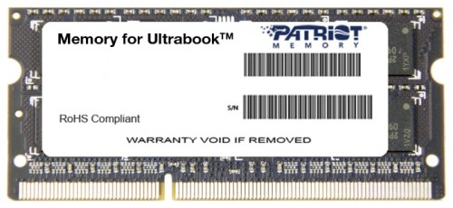 Память для ноутбука Patriot DDR3L SODIMM 8Gb PC12800 1600 МГц PSD38G1600L2S 