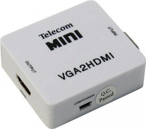 HDMI-адаптер аудио-видео Telecom HDMI 19F - JACK 3.5F,SVGA 15F белый TTC4025 