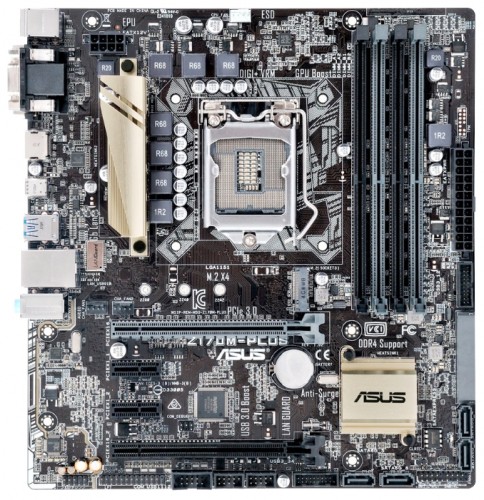Мат.плата Asus Z170M-PLUS s1151 Intel Z170 microATX RET материнская плата форм-фактора microATXсокет LGA1151чипсет Intel Z1704 слота  DDR4 DIMM, 2133-3466 МГцподдержка CrossFire Xразъемы SATA: 6 Гбит/с - 6