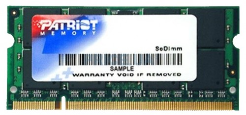 Память для ноутбука Patriot DDR2 SODIMM 2Gb PC6400 800 МГц PSD22G8002S 1 модуль памяти DDR2объем модуля 2 Гбформ-фактор SODIMM, 200-контактныйчастота 667 МГцCAS Latency (CL): 5