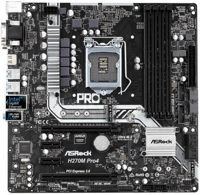 Мат.плата Asrock H270M PRO4 s1151 Intel H270 microATX RET 