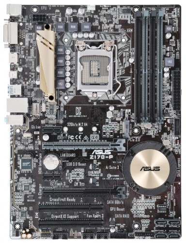 Мат.плата Asus Z170-P s1151 Intel Z170 ATX RET материнская плата форм-фактора ATXсокет LGA1151чипсет Intel Z1704 слота  DDR4 DIMM, 2133-3200 МГцподдержка CrossFire X
