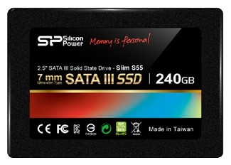 SSD диск Silicon power SSD 240Gb 2.5&quot; SATA3 SP240GBSS3S55S25 SSD жесткий диск для ноутбука и настольного компьютералинейка Slim S55объем 240 Гбформ-фактор 2.5"интерфейс SATA 6Gb/s
