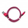Кабель интерфейсный Cablexpert USB2 AM - Lightning M 1m нейлон оплетка фиолетовый CC-APUSB2PE1M - 