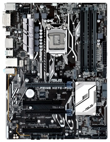 Мат.плата Asus PRIME H270-PRO s1151 Intel H270 ATX RET материнская плата форм-фактора ATXсокет LGA1151чипсет Intel B2504 слота  DDR4 DIMM, 2133-2400 МГцподдержка CrossFire X
