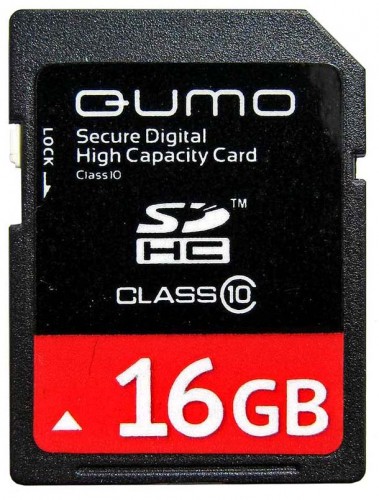 Карта памяти SDHC 16ГБ QUMO Class 10        —карта памяти Secure Digital HC, Class 10 —объем 16 Гб      