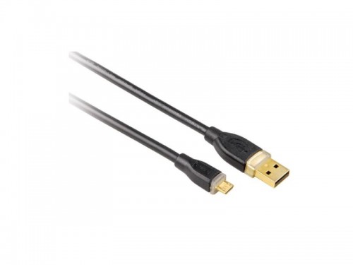 Кабель интерфейсный Hama USB2 AM - microM 1.8m черный GOLD H-78419 