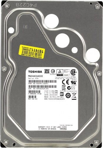 Жесткий диск Toshiba HDD 4Tb 3.5&quot; SATA3 7200rpm 128mb MC04ACA400E жесткий диск для сервералинейка Enterprise NAS HDDобъем 4000 Гбформ-фактор 3.5"интерфейс SATA 6Gb/s