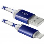 Кабель интерфейсный Defender USB2 AM - Lightning M 1m голубой 87551