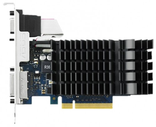 Видеокарта Asus NVIDIA GeForce GT 730 2Gb 902 МГц PCI-E 2.0 RET GT730-SL-2GD3-BRK видеокарта NVIDIA GeForce GT 7302048 Мб видеопамяти GDDR3частота ядра/памяти: 902/1800 МГцразъемы DVI, HDMI, VGAподдержка DirectX 12, OpenGL 4.4пассивное охлаждениеработа с 3 мониторами