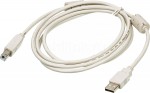 Кабель интерфейсный Buro USB2 AM - BM 1.8m серый феррит USB2.0-AM/BM-1.8M-MG