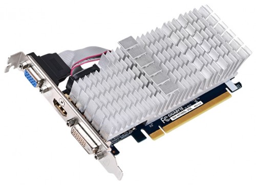 Видеокарта Giga-byte NVIDIA GeForce GT 730 2Gb 902 МГц PCI-E 2.0 RET GV-N730SL-2GL видеокарта NVIDIA GeForce GT 7302048 Мб видеопамяти GDDR3частота ядра/памяти: 902/1800 МГцразъемы DVI, HDMI, VGAподдержка DirectX 12, OpenGL 4.4пассивное охлаждениеработа с 3 мониторами
