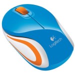 Мышь оптическая Logitech MIN M187 беспроводная USB белый;оранжевый;синий 910-002738