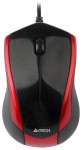 Мышь оптическая A4 Tech N-400-2 проводная USB красный;черный