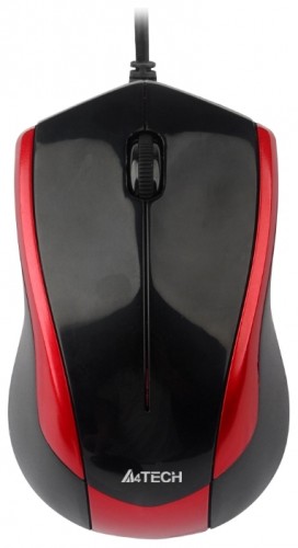 Мышь оптическая A4 Tech N-400-2 проводная USB красный;черный 