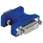 Переходник аудио-видео Hama DVI-I F - SVGA 15M синий H-45074