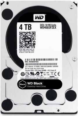 Жесткий диск WD HDD 4Tb 3.5&quot; SATA3 черный 7200rpm 128mb 4004FZWX 