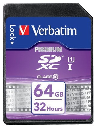 Карта памяти SDXC 64Gb  Verbatim Class10 44024 UHS-I карта памяти Secure Digital XC, Class 10объем 64 Гб