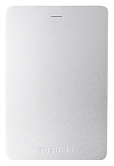 Внешний диск Toshiba HDD 1Tb 2.5&quot; USB3 серебристый HDTH310ES3AA внешний жесткий дисклинейка CANVIO ALUобъем 1000 Гбинтерфейс USB 3.0вес 180 г