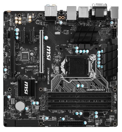 Мат.плата MSI Z170M MORTAR s1151 Intel Z170 microATX RET материнская плата форм-фактора microATXсокет LGA1151чипсет Intel Z1704 слота  DDR4 DIMM, 2133-поддержка SLI/CrossFireX