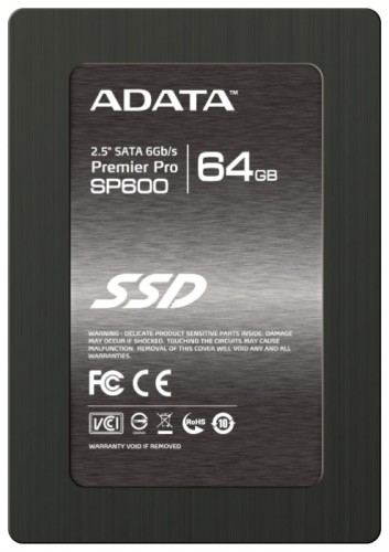 SSD диск A-data SSD 64Gb 2.5&quot; SATA PREMIER PRO SP600 64GB SSD жесткий диск для ноутбука и настольного компьютералинейка Premier Pro SP600объем 64 Гбформ-фактор 2.5"интерфейс SATA 6Gb/s