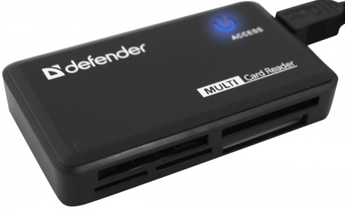 Картридер Defender  OPTIMUS       Количество слотов четыре   Производитель Defender   Совместимость SD, SDHC, MMC, T-Flash, CF, xD, MS   кабель USB 2.0 (1 м).      
