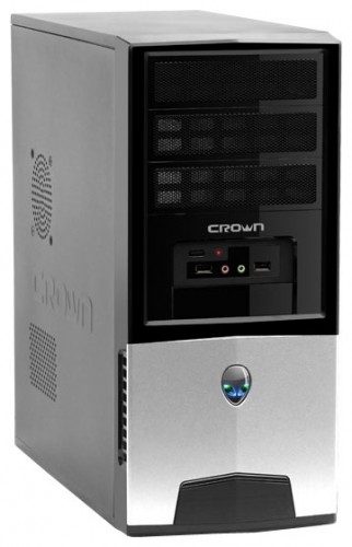Корпус Crown CMC-41 black/silver ATX (CM-PS450W) Superior компьютерный корпус Midi-Towerблок питания 450 Вт для плат форм-фактора ATX, mATXразъемы спереди: USB x2, наушники, микрофонматериал: стальгабариты: 185x415x430 мм