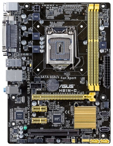 Мат.плата Asus H81M-C s1150 Intel H81 microATX RET материнская плата с сокетом LGA1150форм-фактор microATXчипсет Intel H81до 2 планок памяти DDR3 DIMM частотой 1066 - 1600 МГцслоты расширения: 1xPCI-E x16, 2xPCI-E x1, 1xPCIразъемов SATA 3Gb/s: 2, разъемов SATA 6Gb/s: 2на задней панели: 6xUSB, из них 2xUSB 3.0, LPT, D-Sub, DVI, Ethernet, PS/2 (клавиатура), PS/2 (мышь)