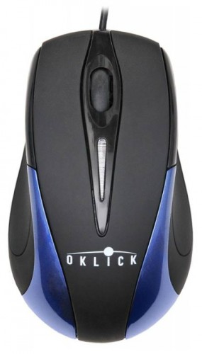 Мышь оптическая Oklick 235M проводная USB синий;черный 