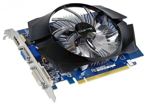 Видеокарта Giga-byte NVIDIA GeForce GT 730 2Gb 902 МГц PCI-E 2.0 RET GV-N730D5-2GI видеокарта NVIDIA GeForce GT 7302048 Мб видеопамяти GDDR5частота ядра/памяти: 902/5000 МГцразъемы DVI, HDMI, VGAподдержка DirectX 12, OpenGL 4.4работа с 3 мониторами