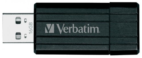 USB флэш накопитель 16ГБ Verbatim PinStripe ??? флэш-накопитель 16 Гбинтерфейс USB 2.0выдвижной разъемскорость чтения/записи: 10/4 Мб/сработа с данными: защита паролем