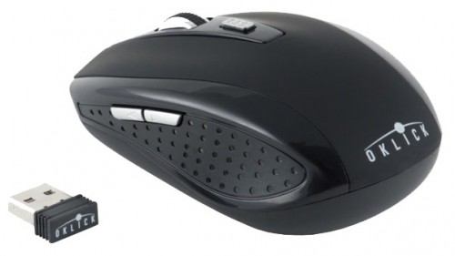 Мышь оптическая Oklick 455MW беспроводная USB черный TM-8100 BLACK RUBBER 